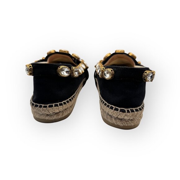 Authentic Gucci Crystal Embellished Round Toe Pepita Espadrilles Flats - Picture 3 of 6